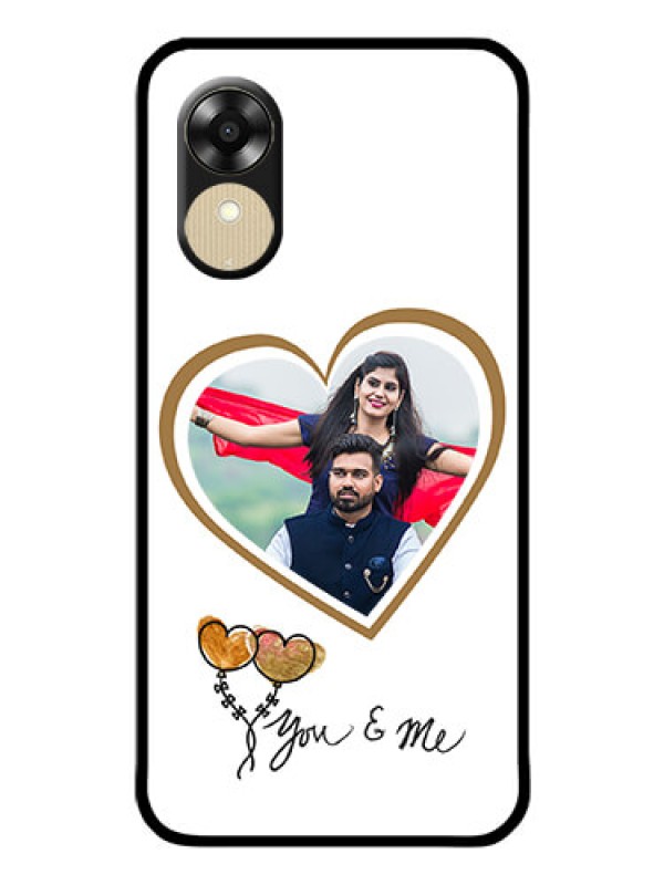 Custom Oppo A1k Custom Glass Mobile Case - You & Me Design