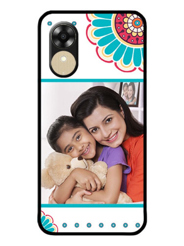 Custom Oppo A1k Custom Glass Phone Case - Flower Design