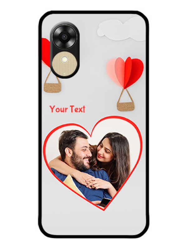 Custom Oppo A1k Custom Glass Mobile Case - Parachute Love Design