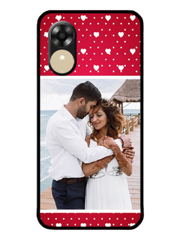 Custom Oppo A1k Photo Printing on Glass Case - Hearts Mobile Case Design
