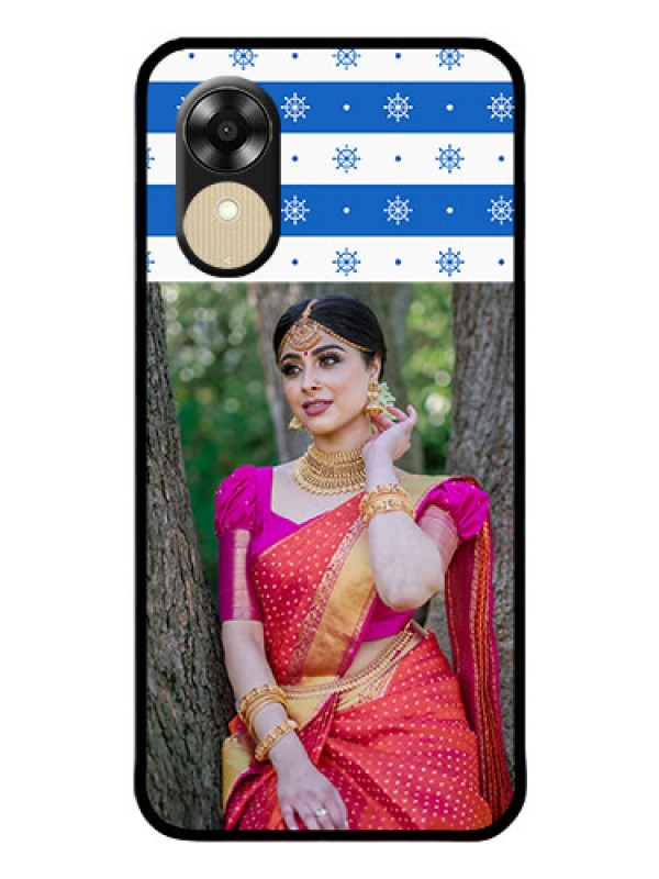 Custom Oppo A1k Photo Printing on Glass Case - Snow Pattern Design