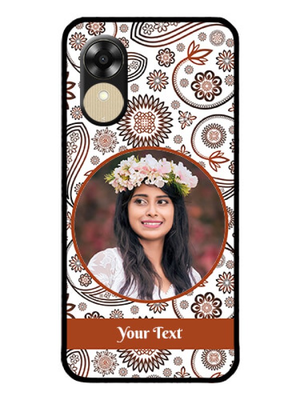 Custom Oppo A1k Custom Glass Mobile Case - Abstract Flower Design