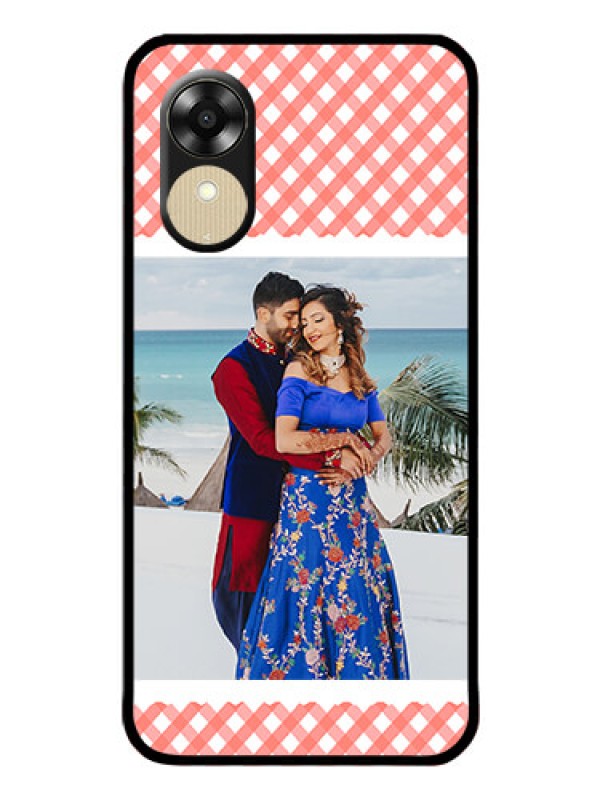 Custom Oppo A1k Personalized Glass Phone Case - Pink Pattern Design