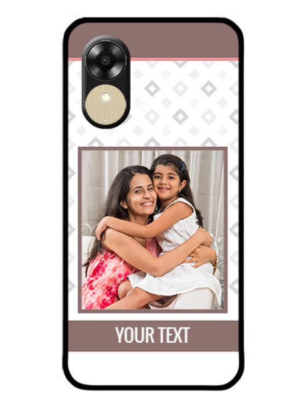 Custom Oppo A1k Photo Printing on Glass Case - Simple Diamond Design