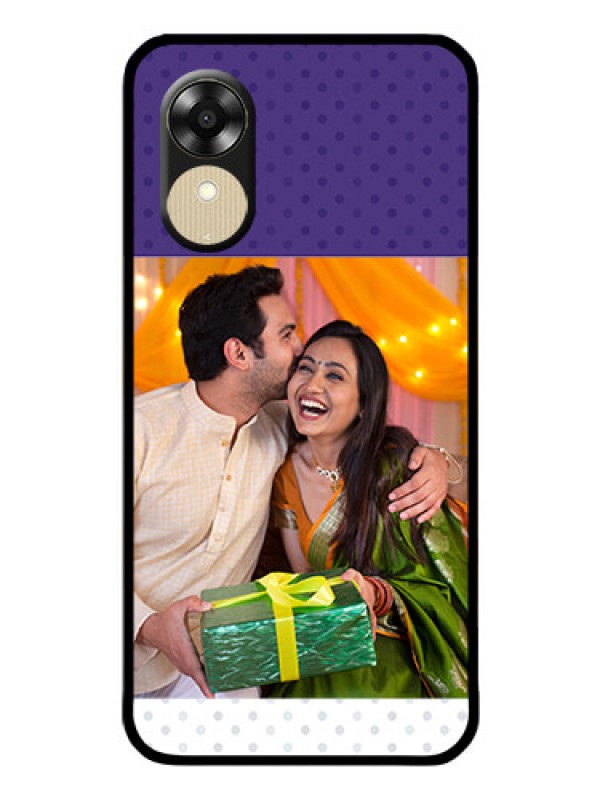 Custom Oppo A1k Personalized Glass Phone Case - Violet Pattern Design