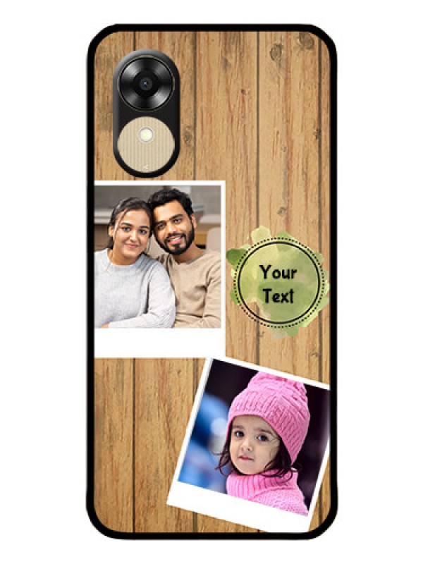 Custom Oppo A1k Custom Glass Phone Case - Wooden Texture Design