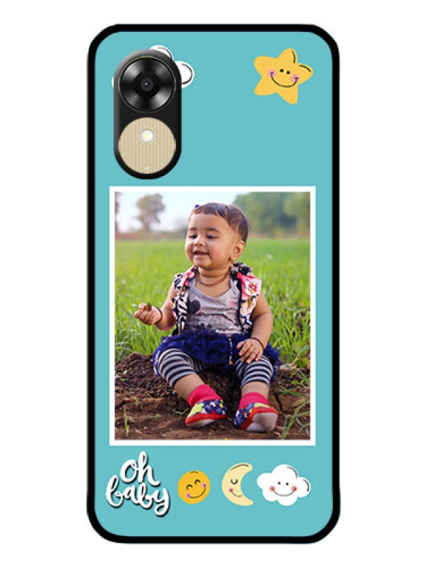 Custom Oppo A1k Personalized Glass Phone Case - Smiley Kids Stars Design