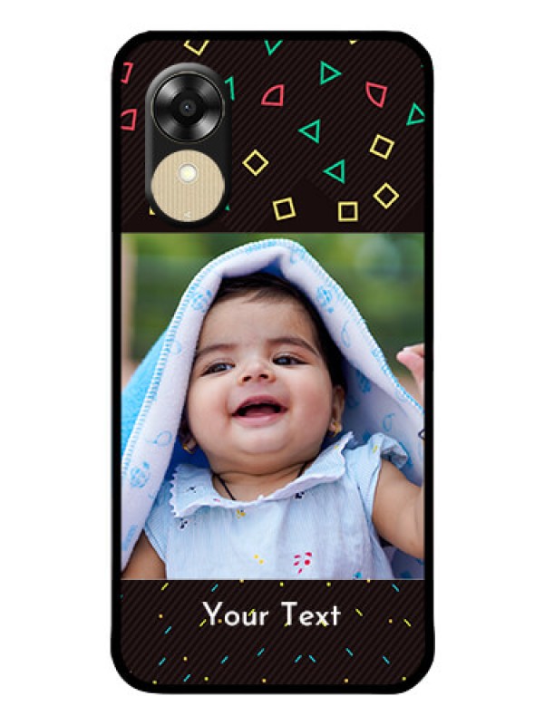 Custom Oppo A1k Custom Glass Phone Case - with confetti birthday design