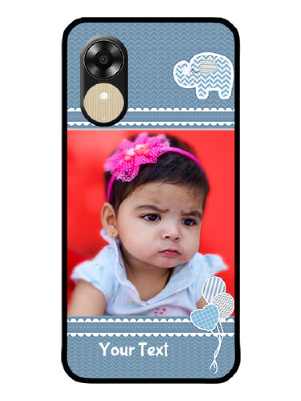 Custom Oppo A1k Photo Printing on Glass Case - with Kids Pattern Design