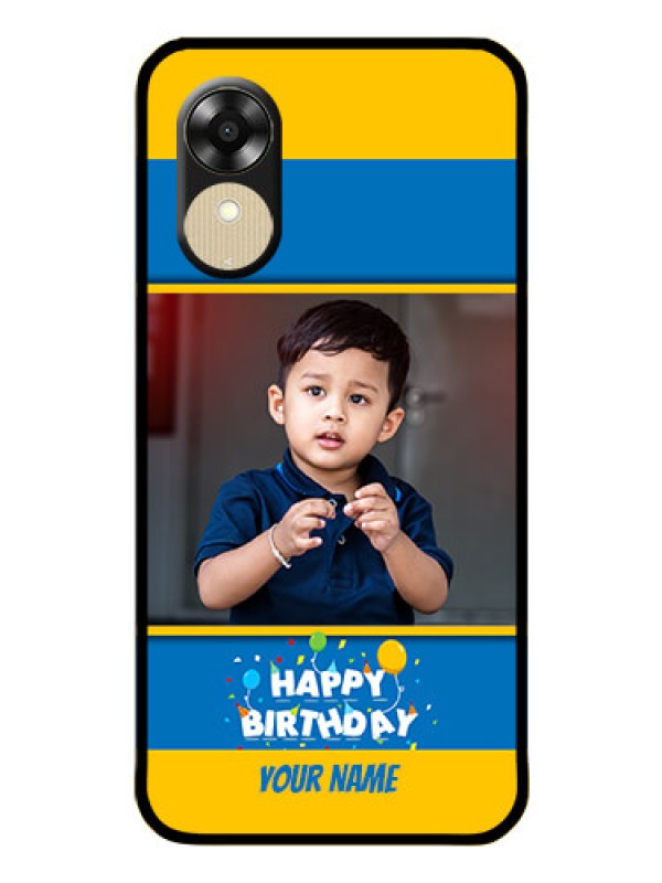 Custom Oppo A1k Custom Glass Mobile Case - Birthday Wishes Design