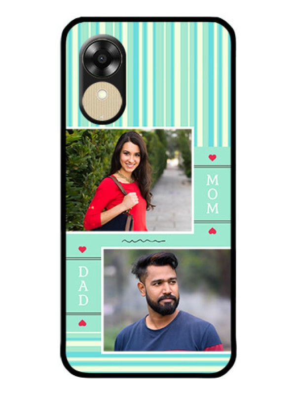 Custom Oppo A1k Custom Glass Phone Case - Mom & Dad Pic Design