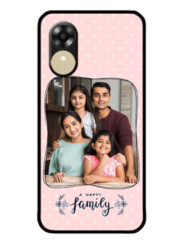 Custom Oppo A1k Custom Glass Phone Case - Family with Dots Design