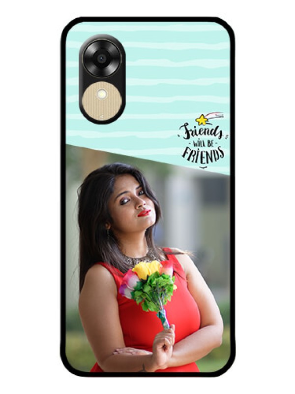 Custom Oppo A1k Custom Glass Phone Case - Friends Picture Icon Design