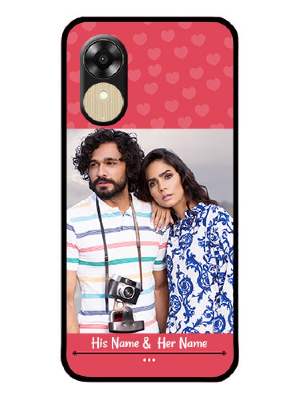 Custom Oppo A1k Photo Printing on Glass Case - Simple Love Design