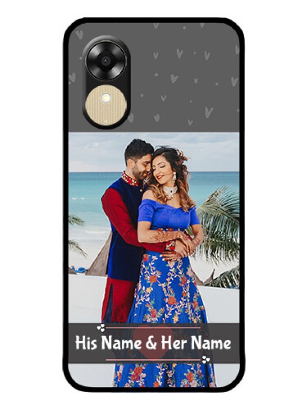 Custom Oppo A1k Custom Glass Mobile Case - Buy Love Design with Photo Online