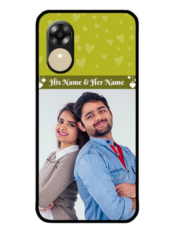 Custom Oppo A1k Custom Glass Phone Case - You & Me Heart Design