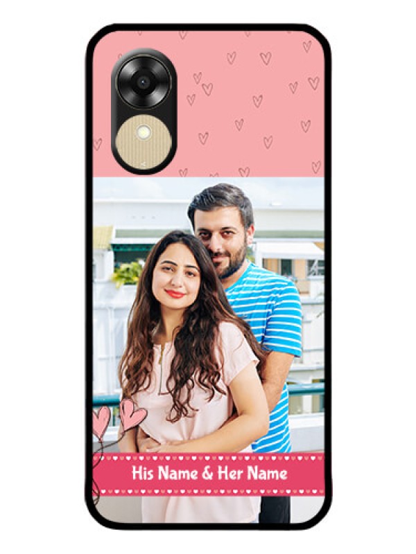 Custom Oppo A1k Personalized Glass Phone Case - Love Design Peach Color