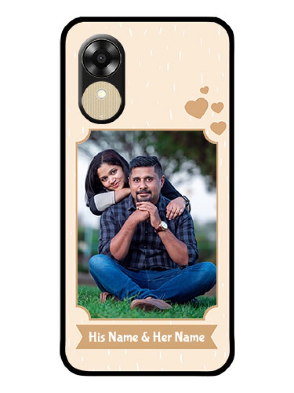 Custom Oppo A1k Custom Glass Phone Case - with confetti love design