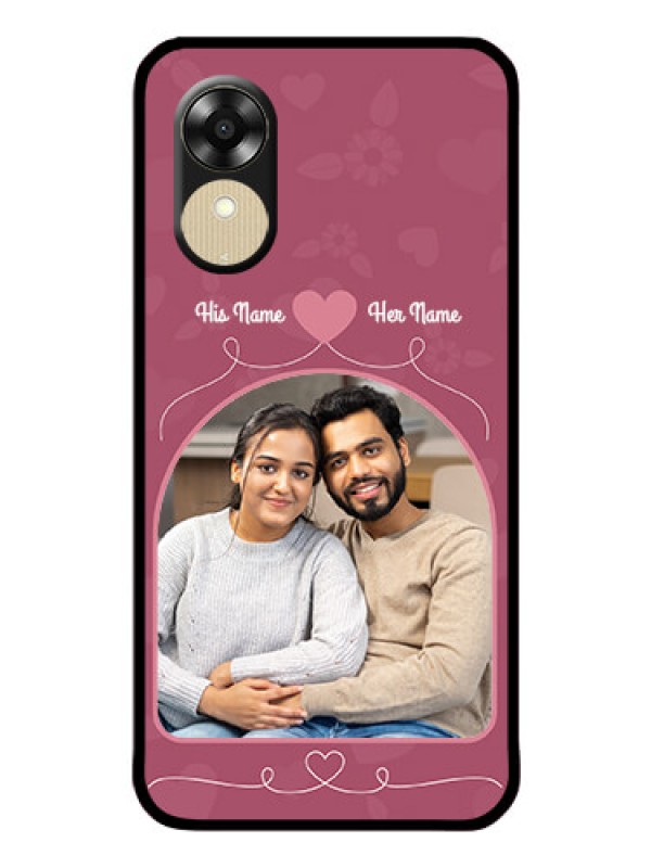 Custom Oppo A1k Photo Printing on Glass Case - Love Floral Design
