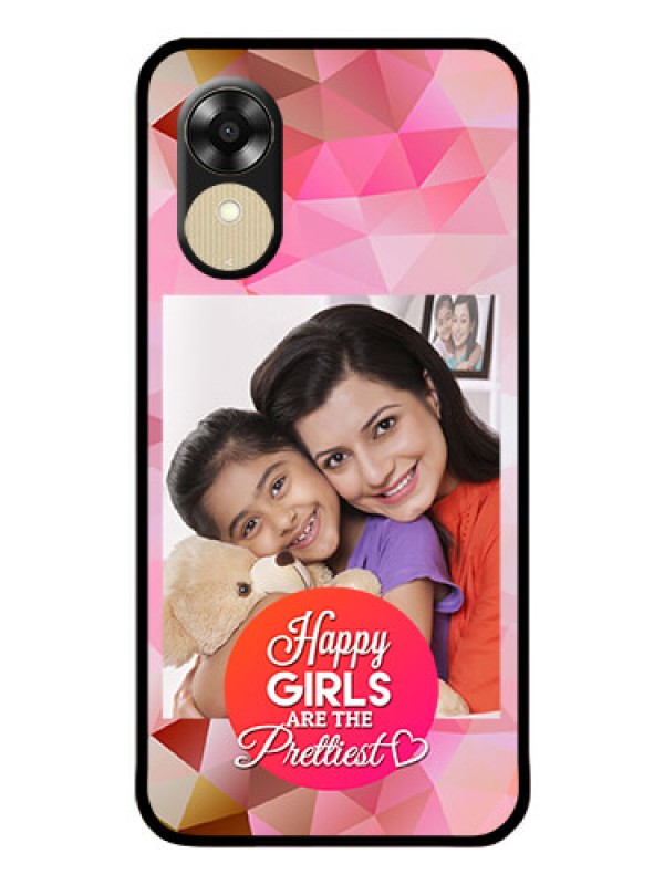 Custom Oppo A1k Photo Printing on Glass Case - Abstract Triangle Design