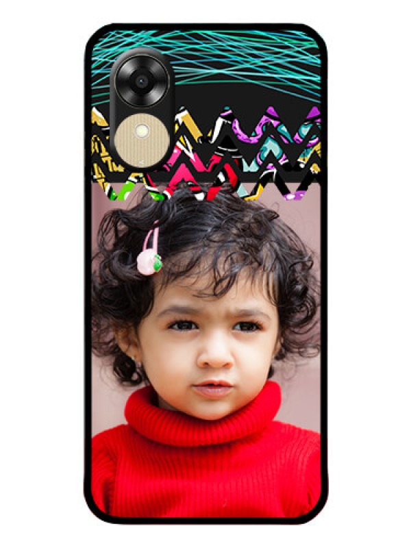 Custom Oppo A1k Personalized Glass Phone Case - Neon Abstract Design