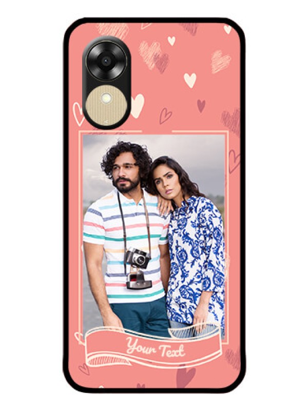 Custom Oppo A1k Custom Glass Phone Case - Love doodle art Design