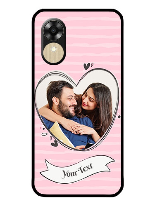Custom Oppo A1k Custom Glass Phone Case - Vintage Heart Design
