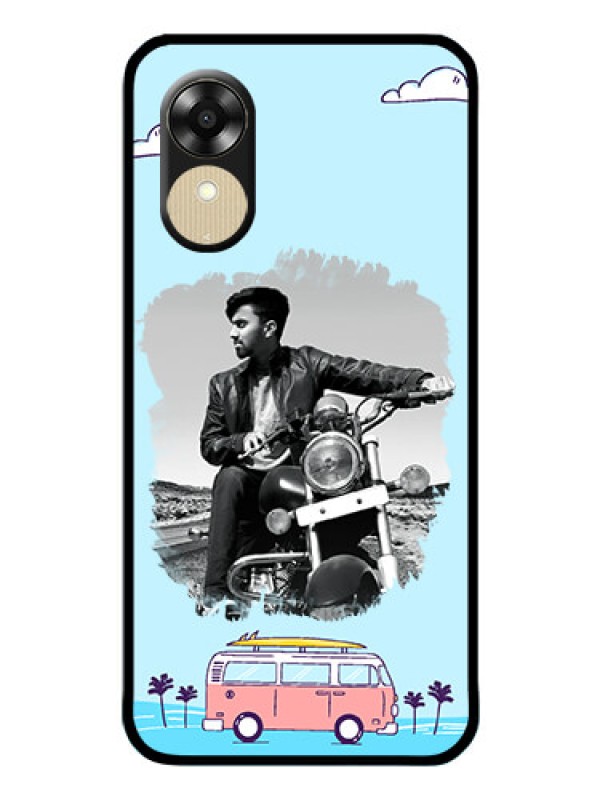 Custom Oppo A1k Photo Printing on Glass Case - Travel & Adventure Design