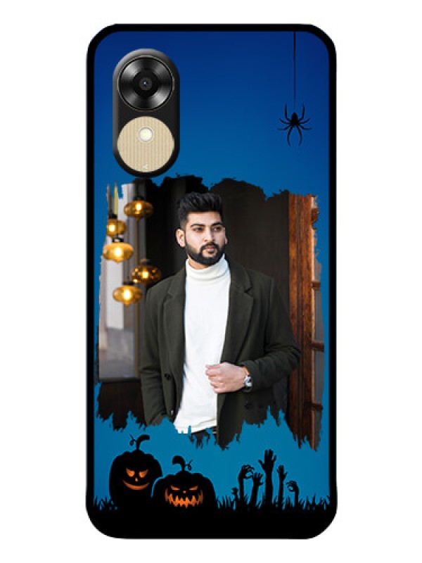 Custom Oppo A1k Photo Printing on Glass Case - with pro Halloween design
