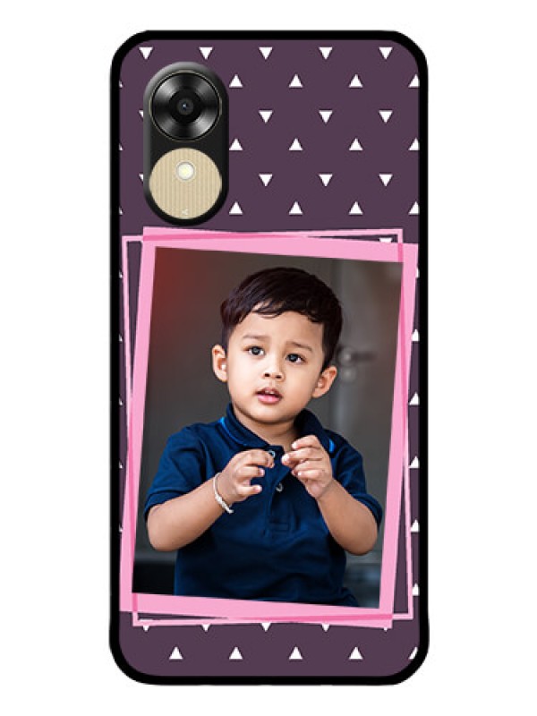 Custom Oppo A1k Custom Glass Mobile Case - Triangle Pattern Dotted Design