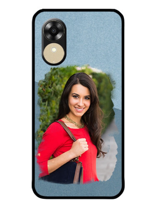 Custom Oppo A1k Custom Glass Mobile Case - Grunge Line Art Design