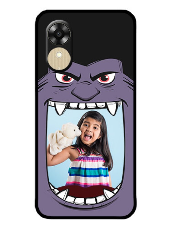 Custom Oppo A1k Custom Glass Phone Case - Angry Monster Design