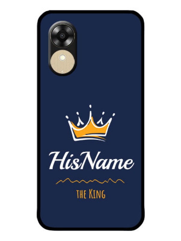 Custom Oppo A1k Glass Phone Case King with Name