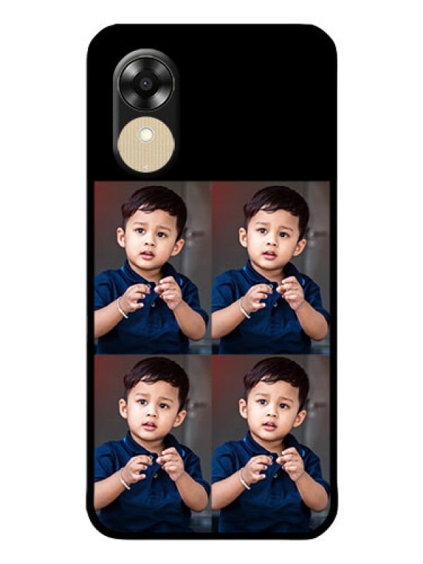 Custom Oppo A1k 4 Image Holder on Glass Mobile Cover