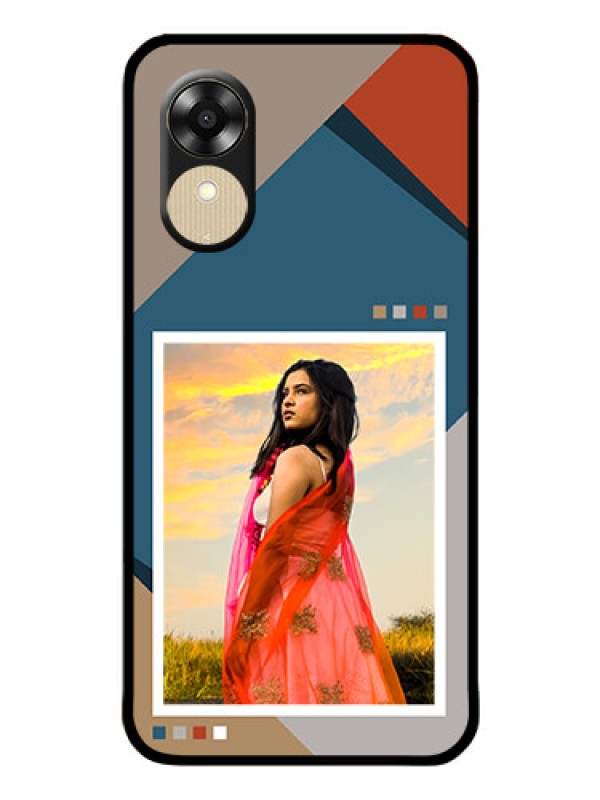 Custom Oppo A17k Personalized Glass Phone Case - Retro color pallet Design