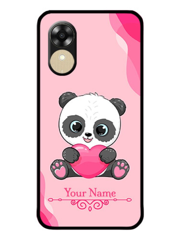 Custom Oppo A17k Custom Glass Mobile Case - Cute Panda Design
