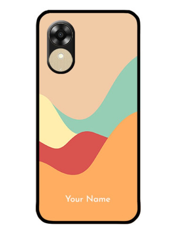 Custom Oppo A17k Personalized Glass Phone Case - Ocean Waves Multi-colour Design