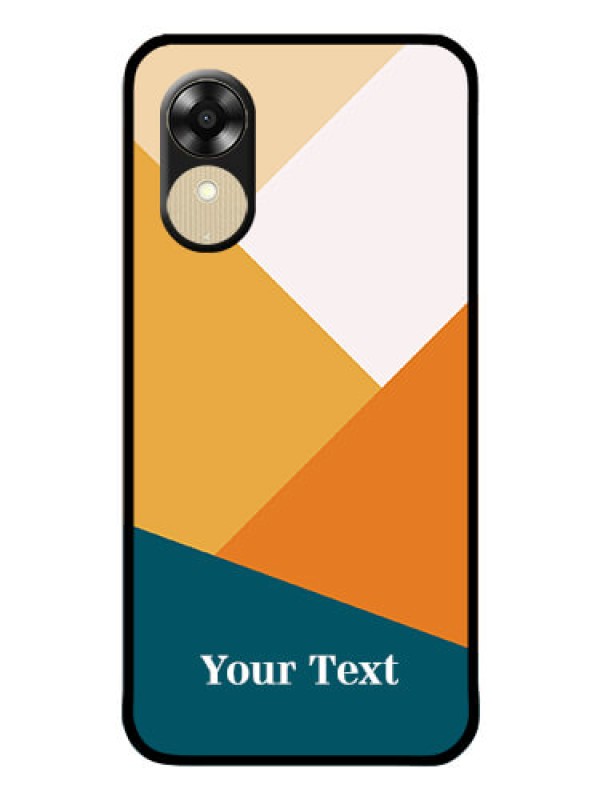 Custom Oppo A17k Personalized Glass Phone Case - Stacked Multi-colour Design