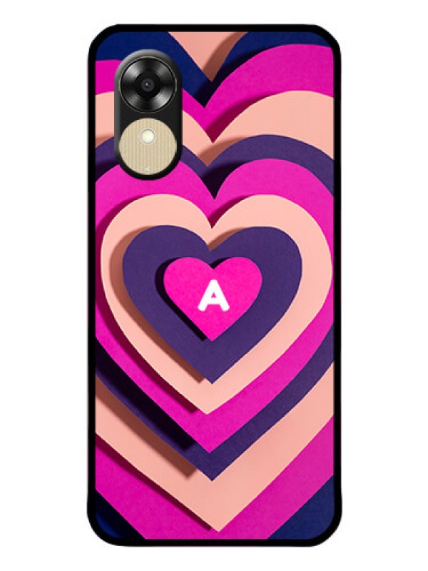 Custom Oppo A17k Custom Glass Mobile Case - Cute Heart Pattern Design