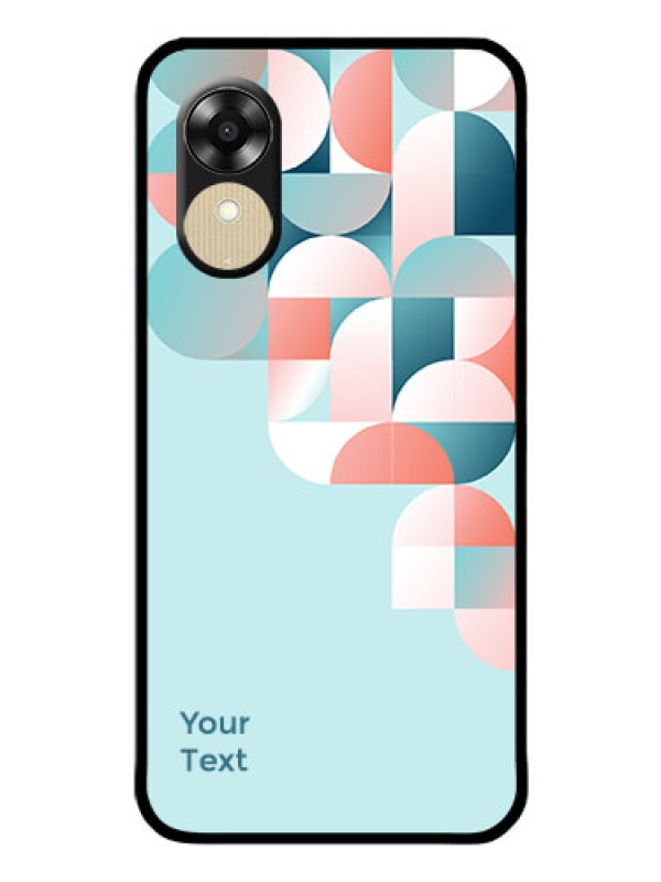 Custom Oppo A17k Custom Glass Phone Case - Stylish Semi-circle Pattern Design