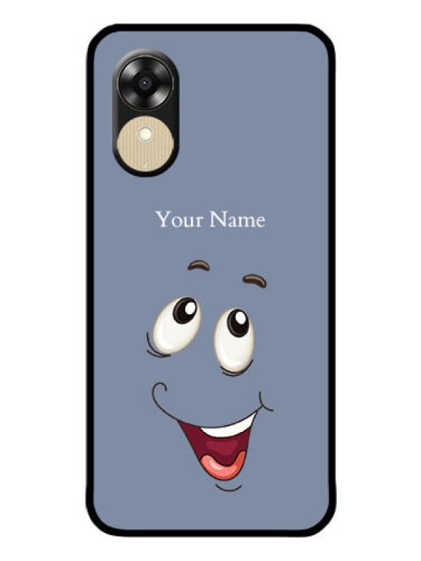 Custom Oppo A17k Photo Printing on Glass Case - Laughing Cartoon Face Design