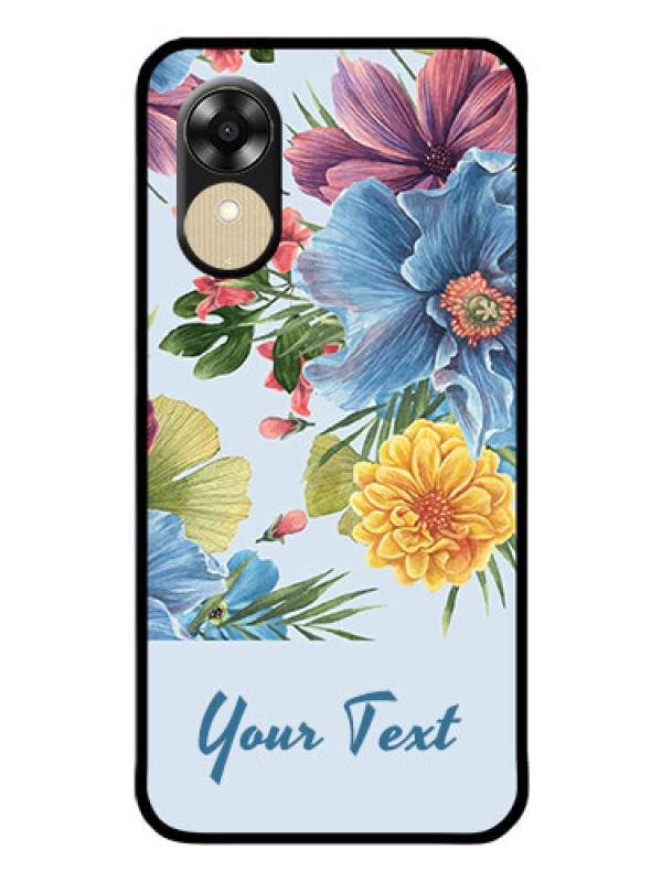 Custom Oppo A17k Custom Glass Mobile Case - Stunning Watercolored Flowers Painting Design