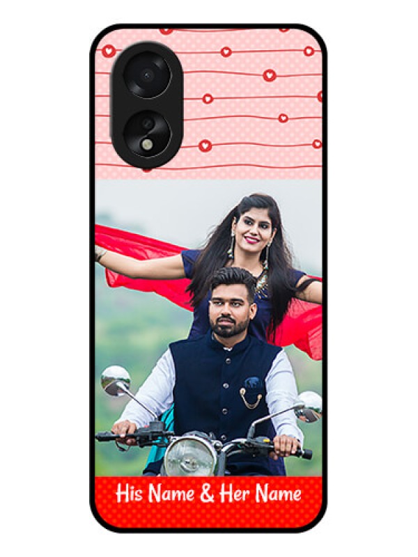 Custom Oppo A18 Custom Glass Phone Case - Red Pattern Case Design