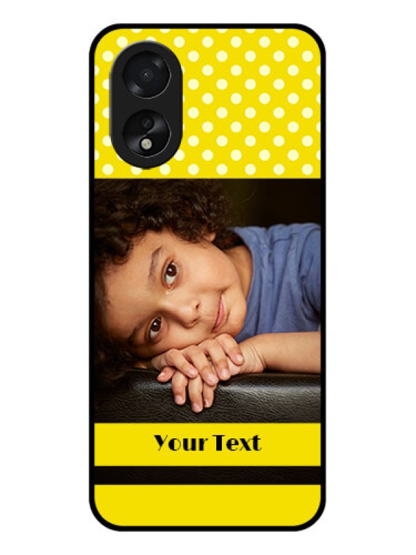 Custom Oppo A18 Custom Glass Phone Case - Bright Yellow Case Design