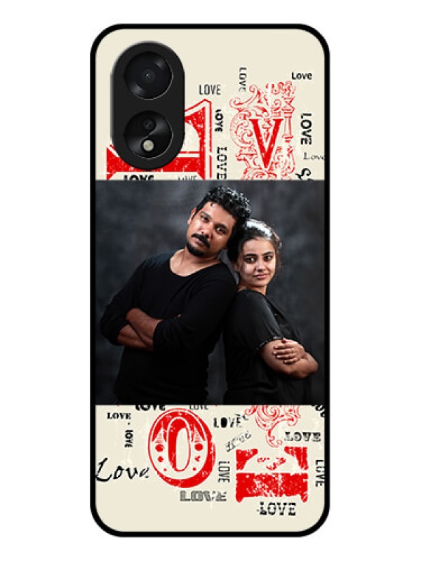Custom Oppo A18 Custom Glass Phone Case - Trendy Love Design Case