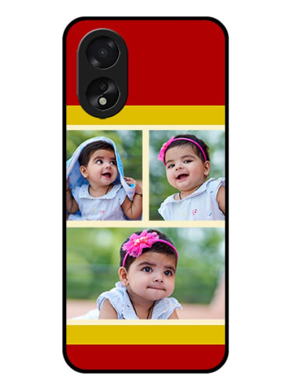 Custom Oppo A18 Custom Glass Phone Case - Multiple Pic Upload Design