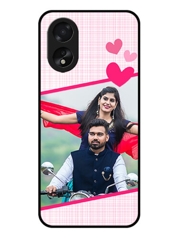 Custom Oppo A18 Custom Glass Phone Case - Love Shape Heart Design