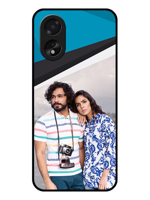 Custom Oppo A18 Custom Glass Phone Case - Simple Pattern Photo Upload Design