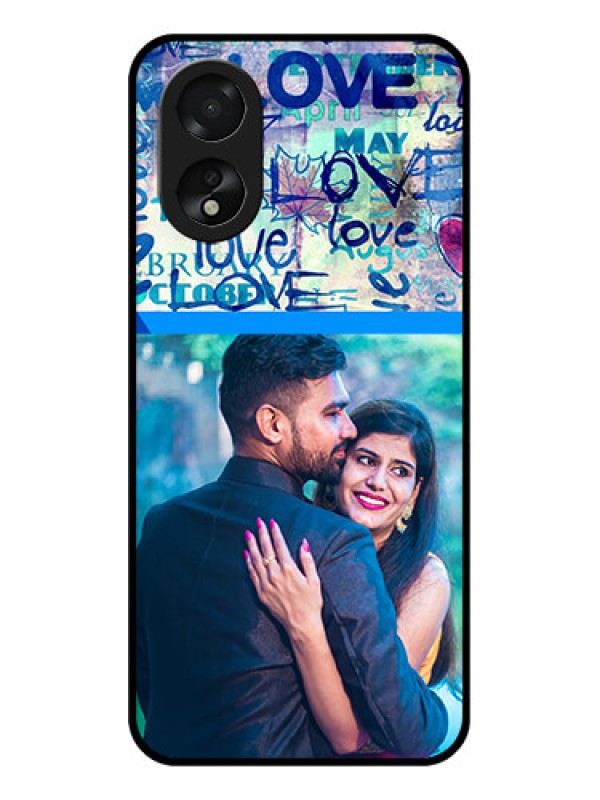 Custom Oppo A18 Custom Glass Phone Case - Colorful Love Design