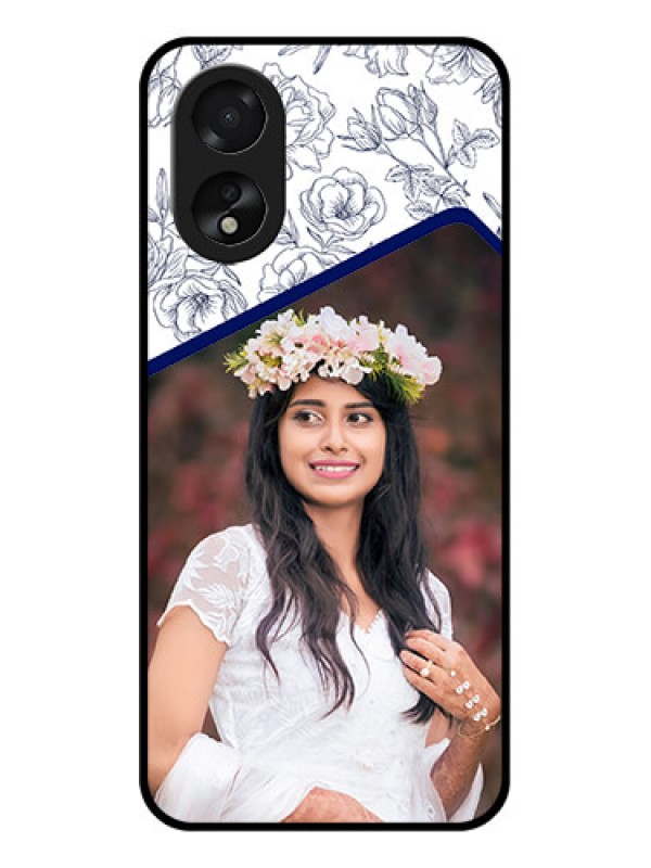 Custom Oppo A18 Custom Glass Phone Case - Classy Floral Design